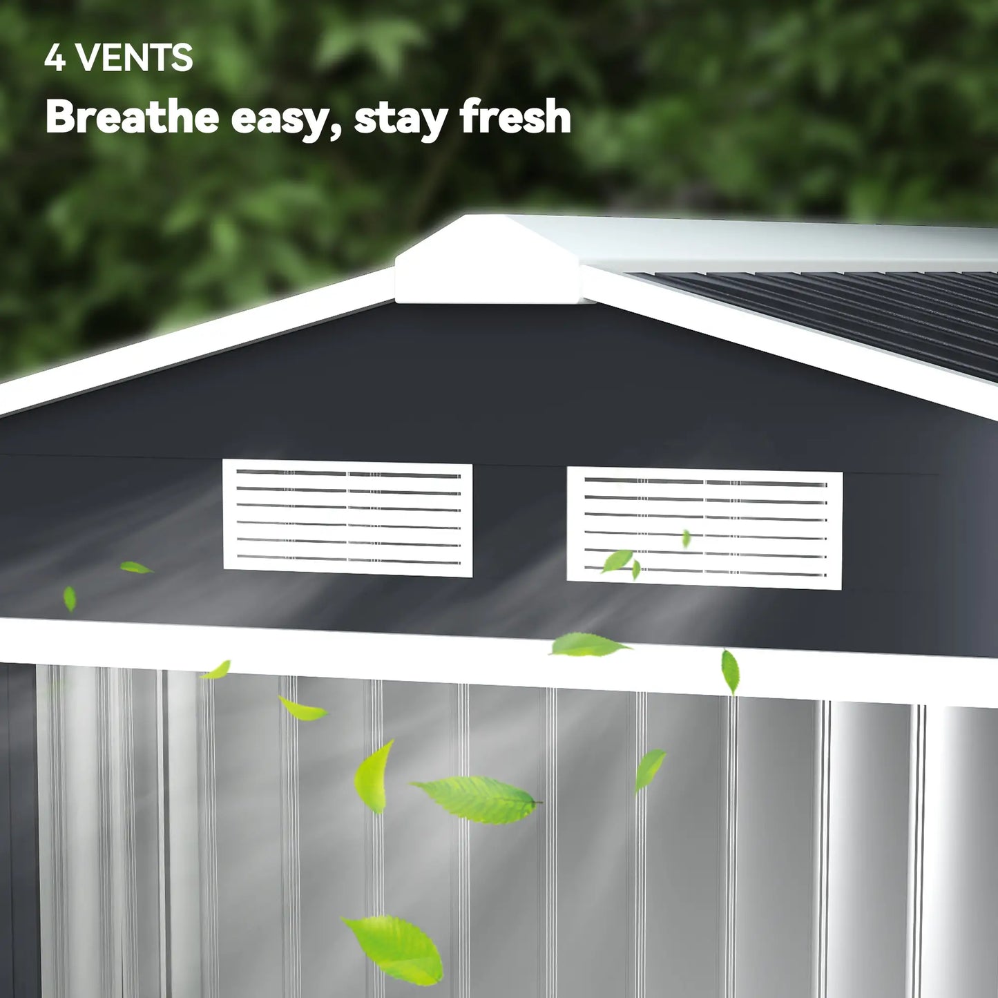 7' x 4' x 6' Garden Storage Shed, Metal Tool House, Dark Grey Sheds at Gallery Canada