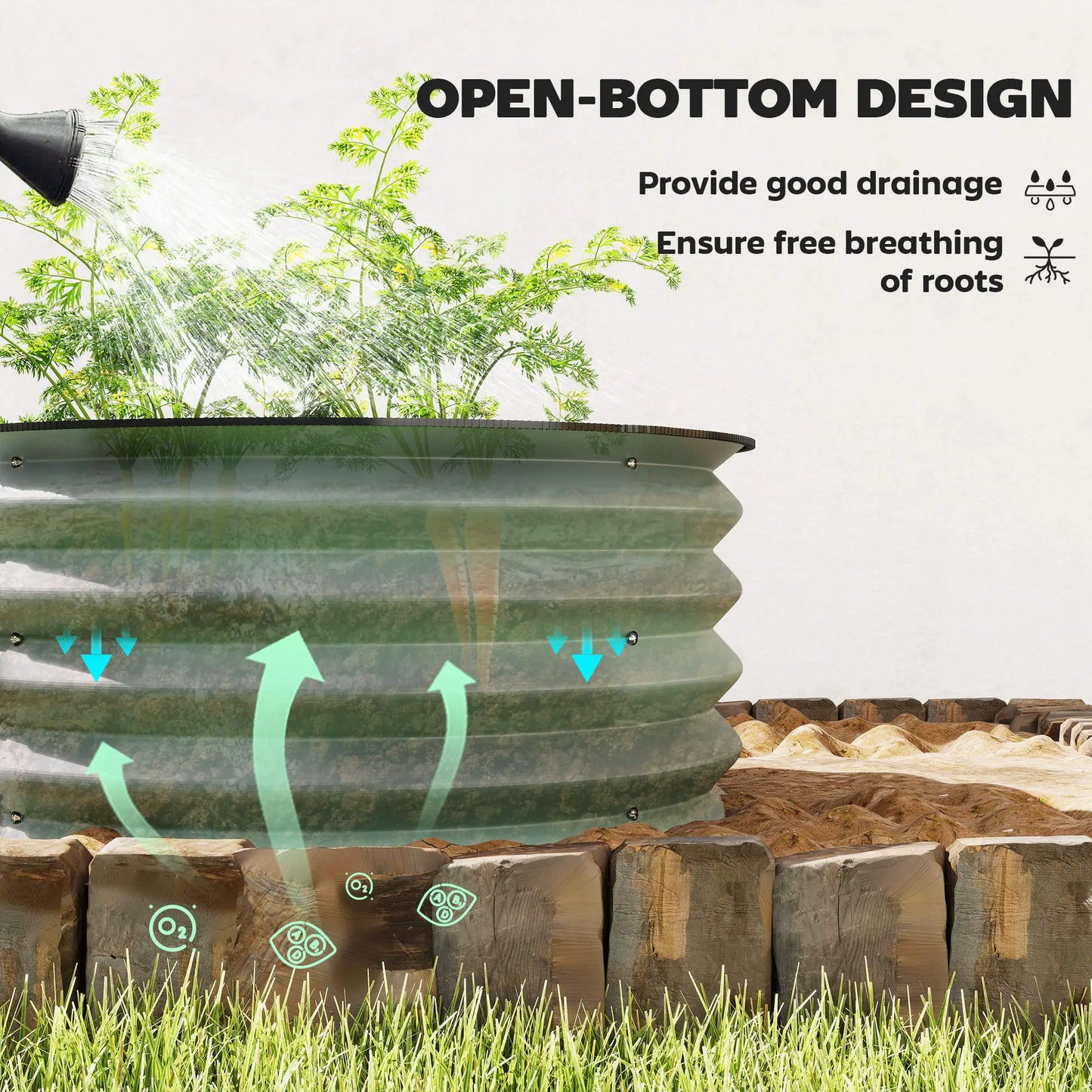 Set of 2 Raised Garden Beds, Metal Planter Box, Easy Assembly, Green Raised Garden Beds at Gallery Canada