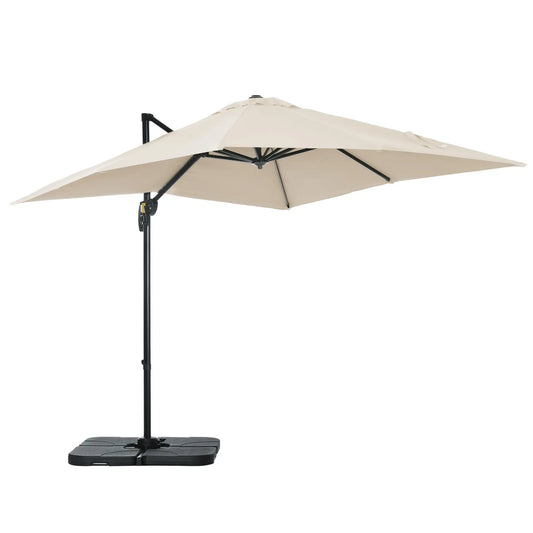 8' x 8' Square Patio Umbrella, 360° Rotation, Aluminum, White Cantilever Umbrellas Cream at Gallery Canada