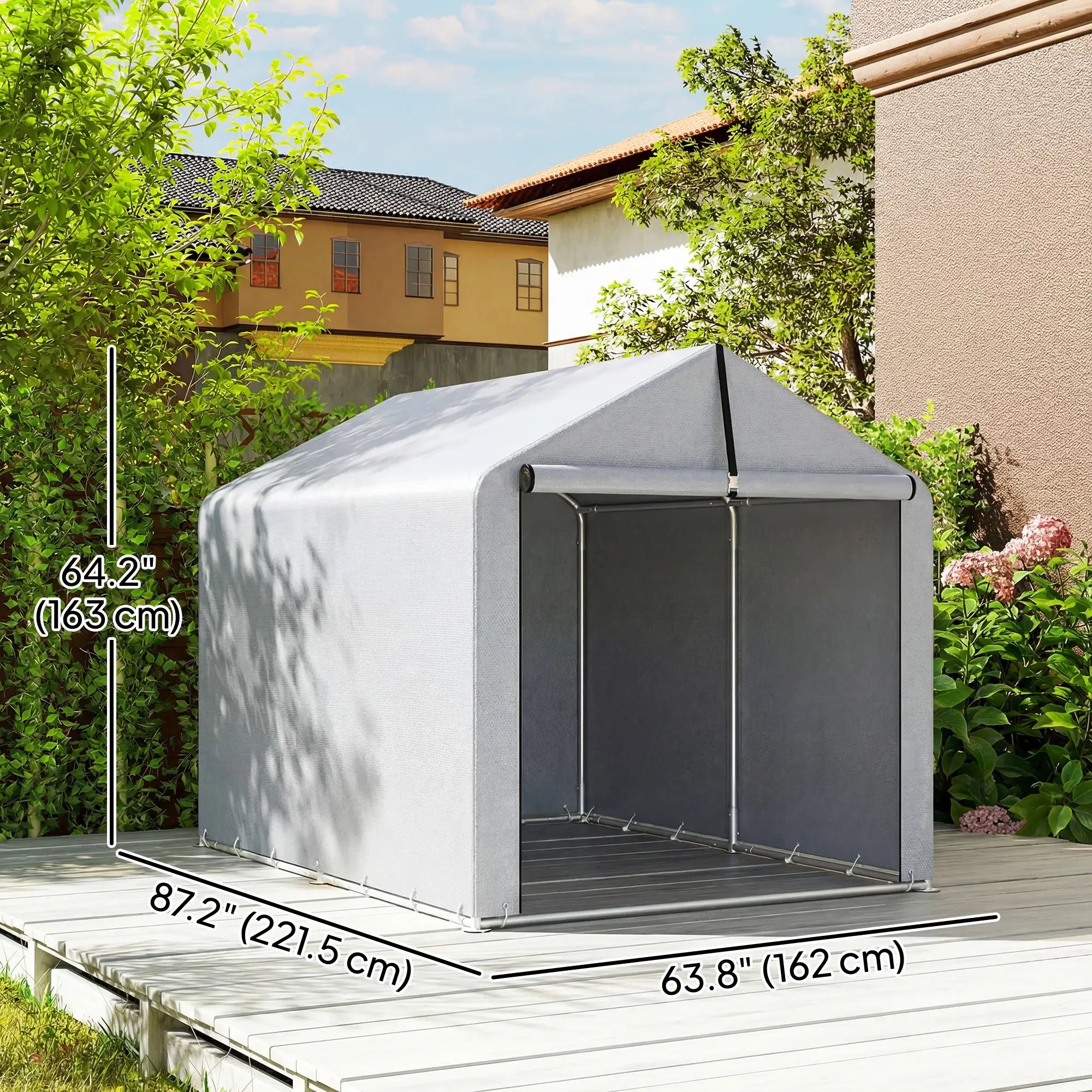 7' x 5' Portable Bike Shed, Waterproof Tent with Zipper Door Portable Shed at Gallery Canada