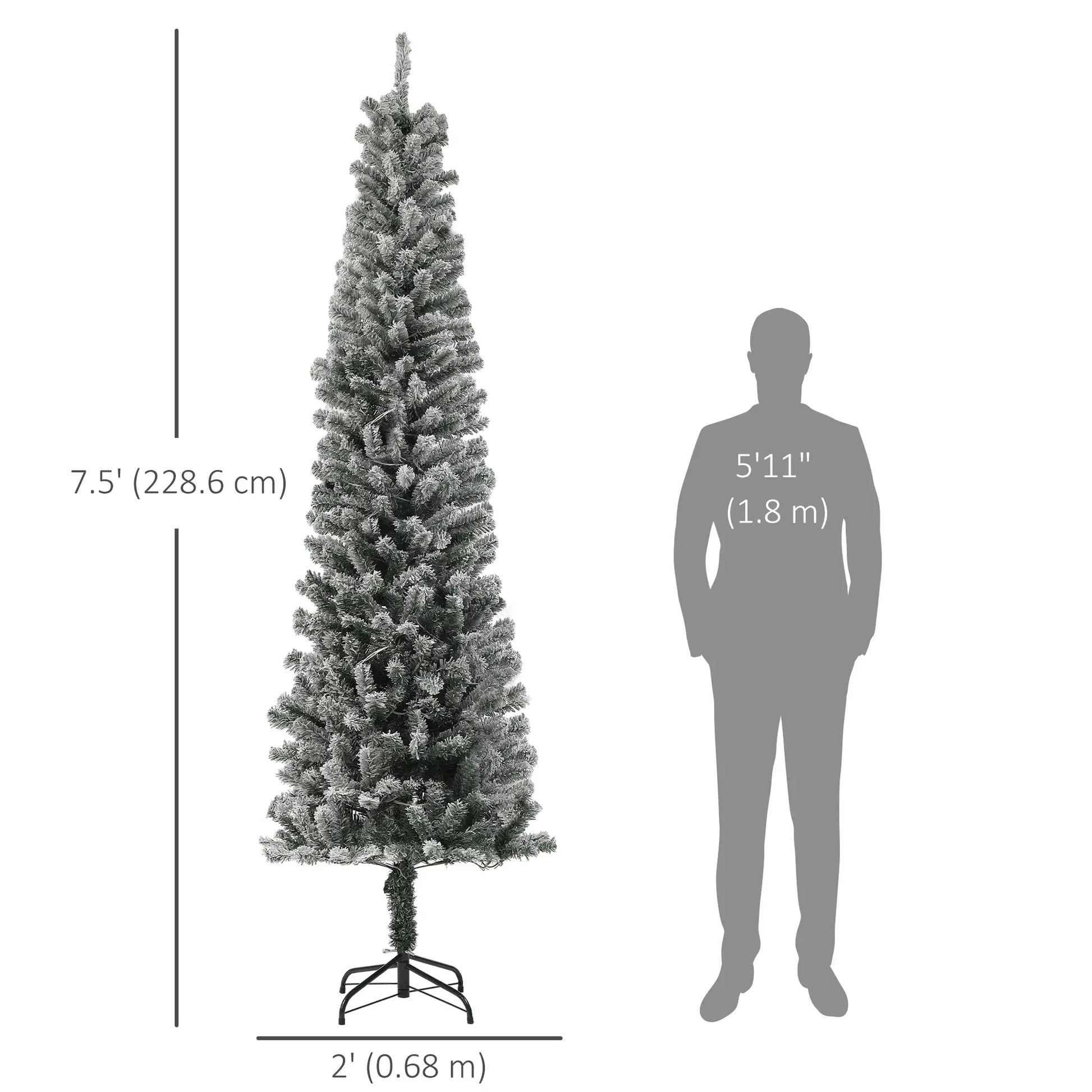 7.5ft Prelit Flocked Artificial Christmas Tree, Remote, Dual Color LEDs, 519 Tips, Dual Color Pre Lit Christmas Trees at Gallery Canada