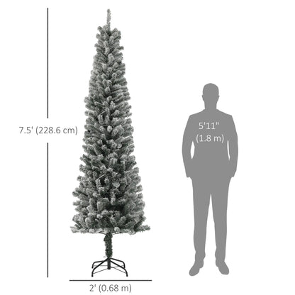 7.5ft Prelit Flocked Artificial Christmas Tree, Remote, Dual Color LEDs, 519 Tips, Dual Color Pre Lit Christmas Trees at Gallery Canada