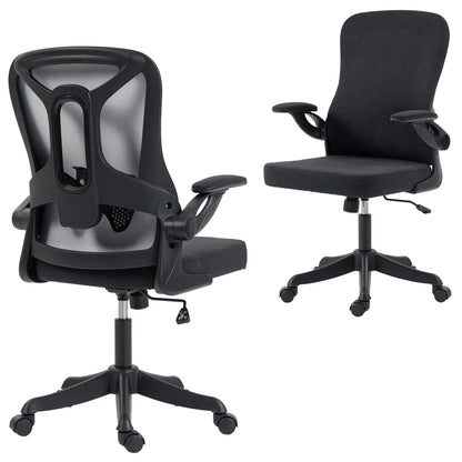 Ergonomic Office Chair, Adjustable Lumbar Support, Flip Up Armrests, Black Task Chairs at Gallery Canada