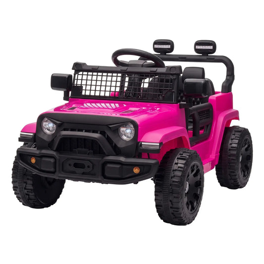 Qaba 12V Electric Car for Kids with Remote, Dual Motors, Rear Suspension, Soft Start, Music, Lights for 3-8 Years, Pink Electric Toy Cars Multi Colour at Gallery Canada