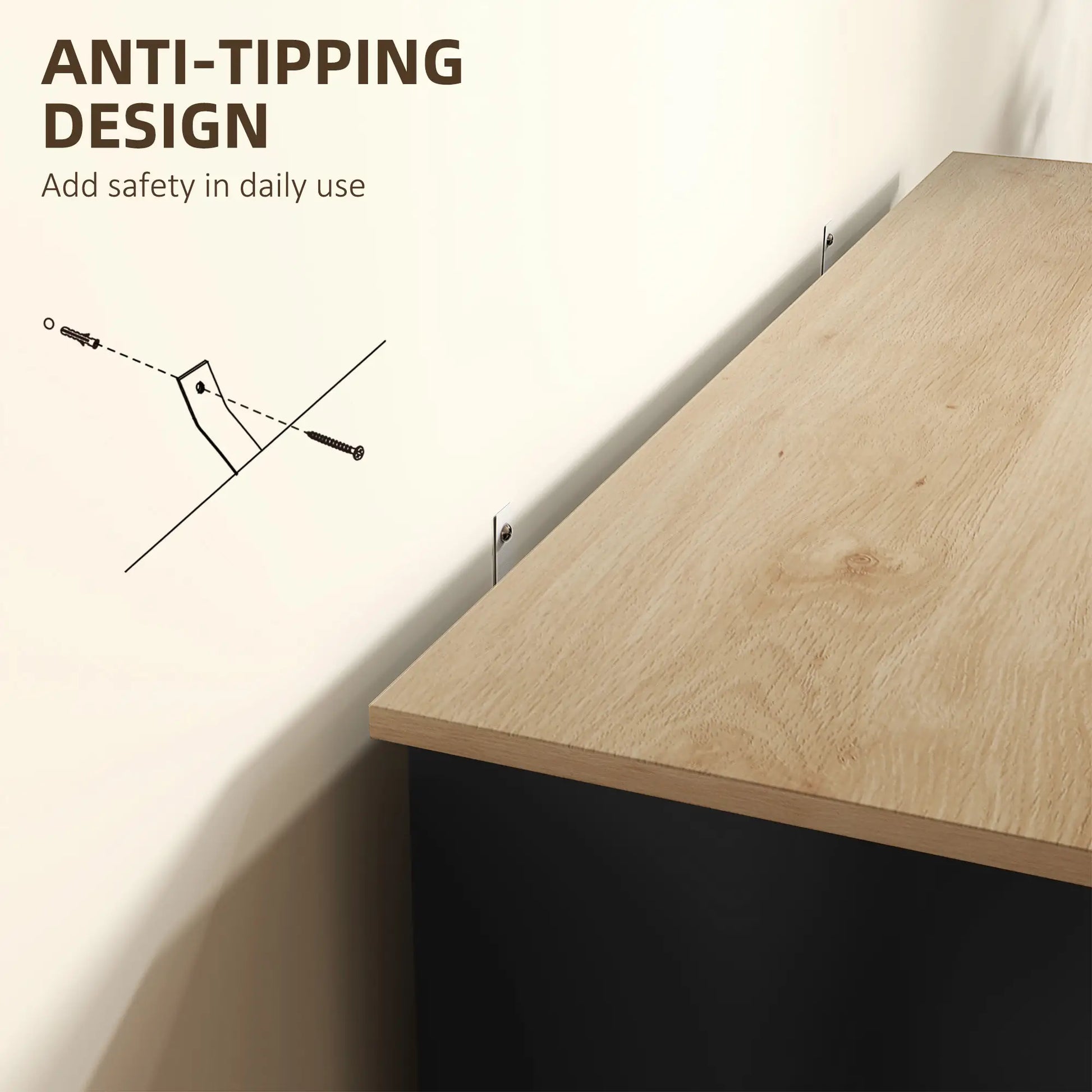 Modern Sideboard Cabinet, 41" Kitchen Buffet, 3 Doors, Black Bar Cabinets at Gallery Canada