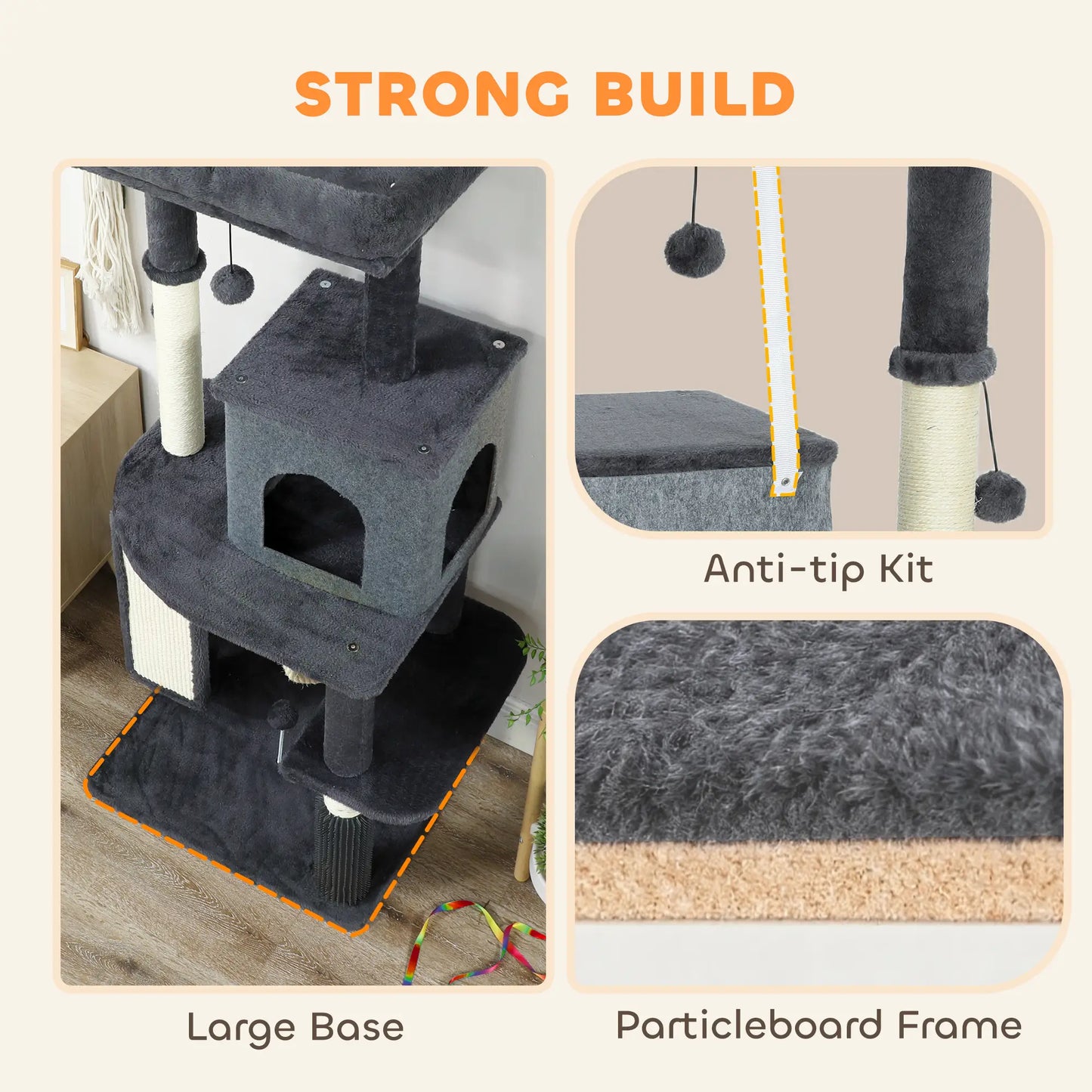 52-Inch Cat Tree with Scratching Posts, Bed, Condo, Platforms Multi-Level Cat Towers at Gallery Canada