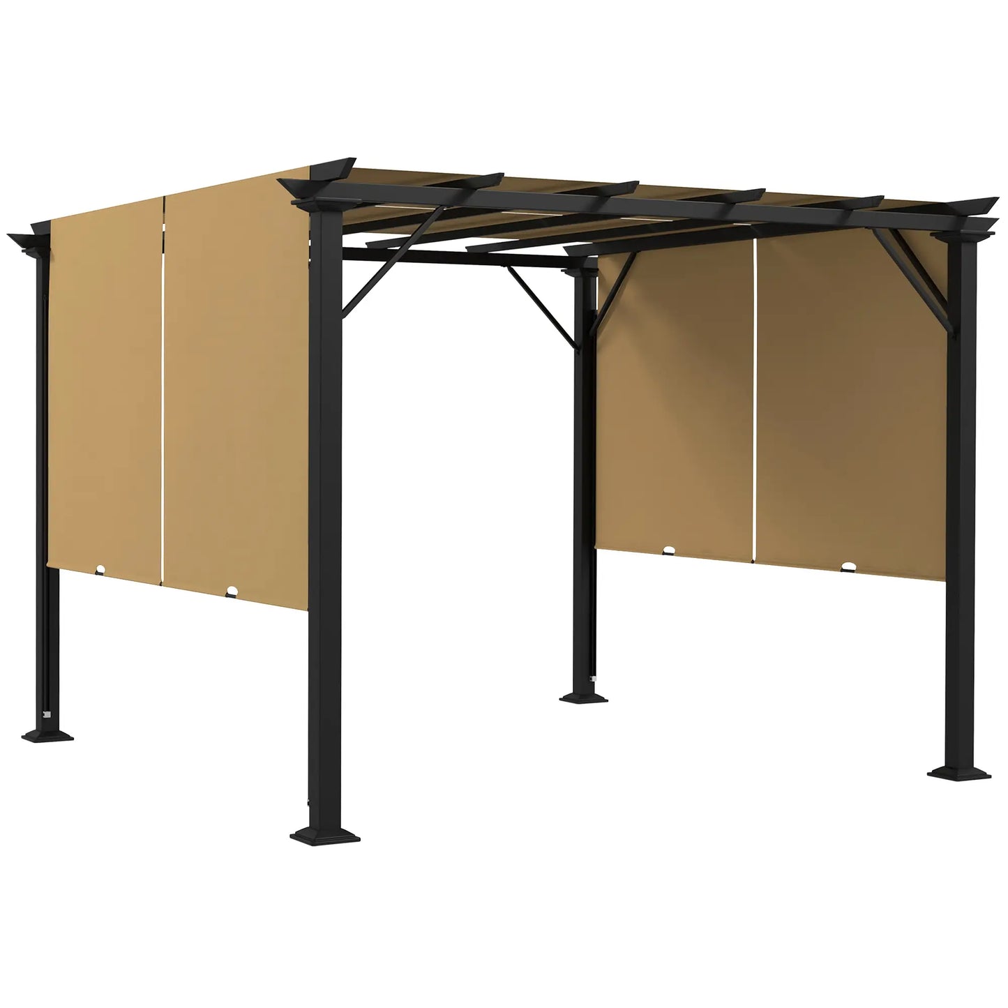 10' x 10' Retractable Pergola Canopy, Brown Pergolas at Gallery Canada