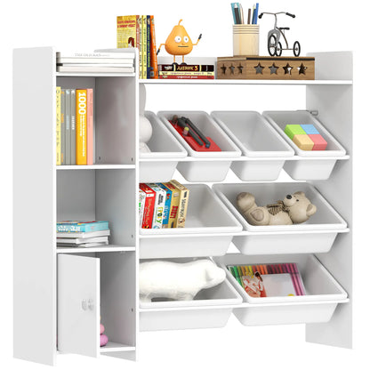 Kids Bookshelf And Toy Organizer, 8 Removable Bins, White Bookshelves & Bookcases at Gallery Canada