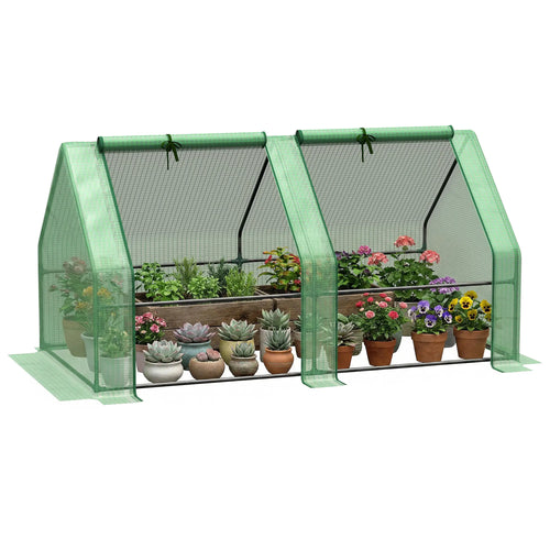 6' x 3' x 3' Portable Tunnel Greenhouse, Outdoor Garden, Green