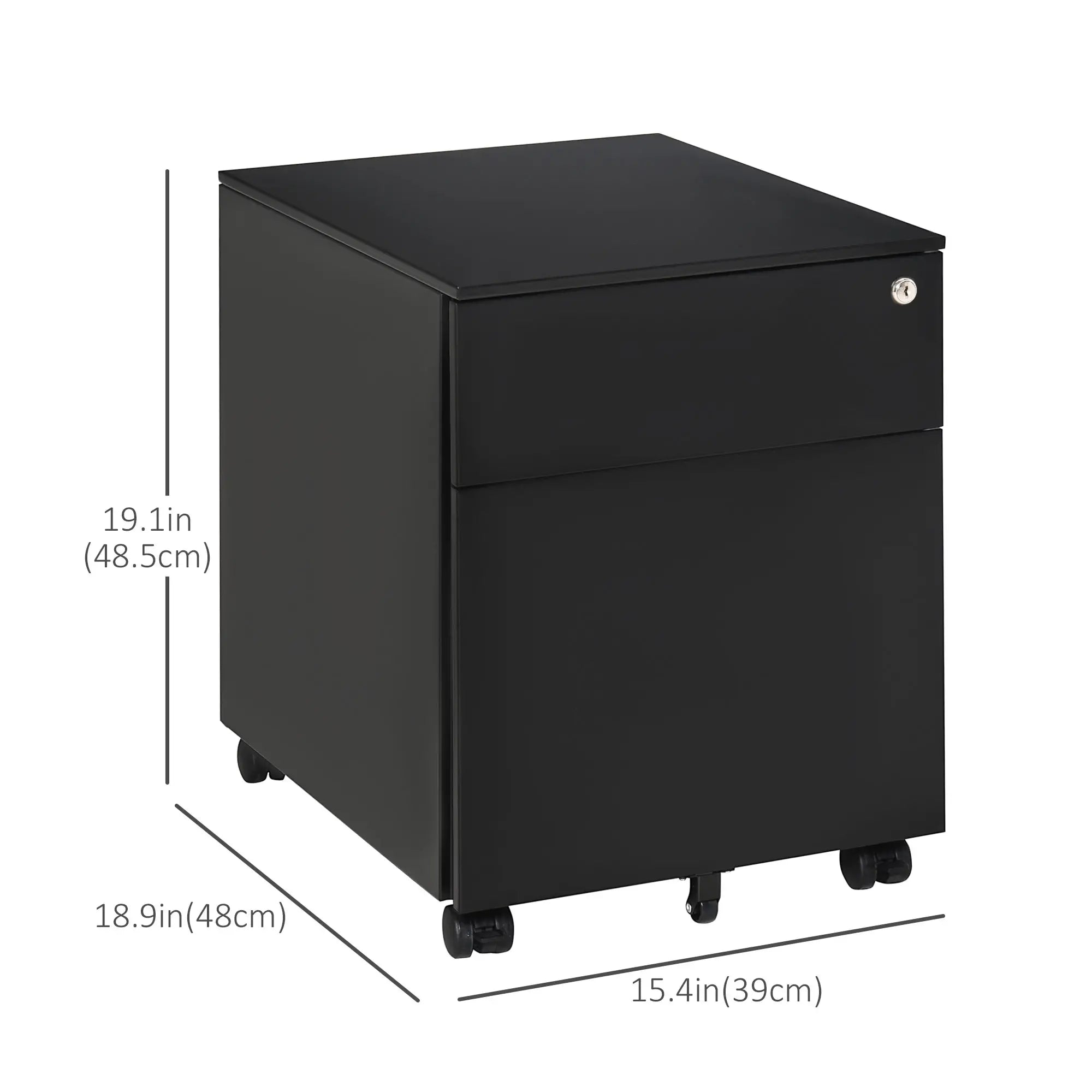 Lockable File Cabinet, Steel Filing Cabinet on Wheels for Legal, A4, Letter Size, with Pencil Tray for Home Office Office Cabinets & Cupboards at Gallery Canada