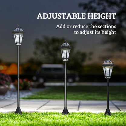 2 Piece LED Solar Garden Lights, Auto Switch, Water-Resist, 6 Hours, Black Solar Post Lamps at Gallery Canada