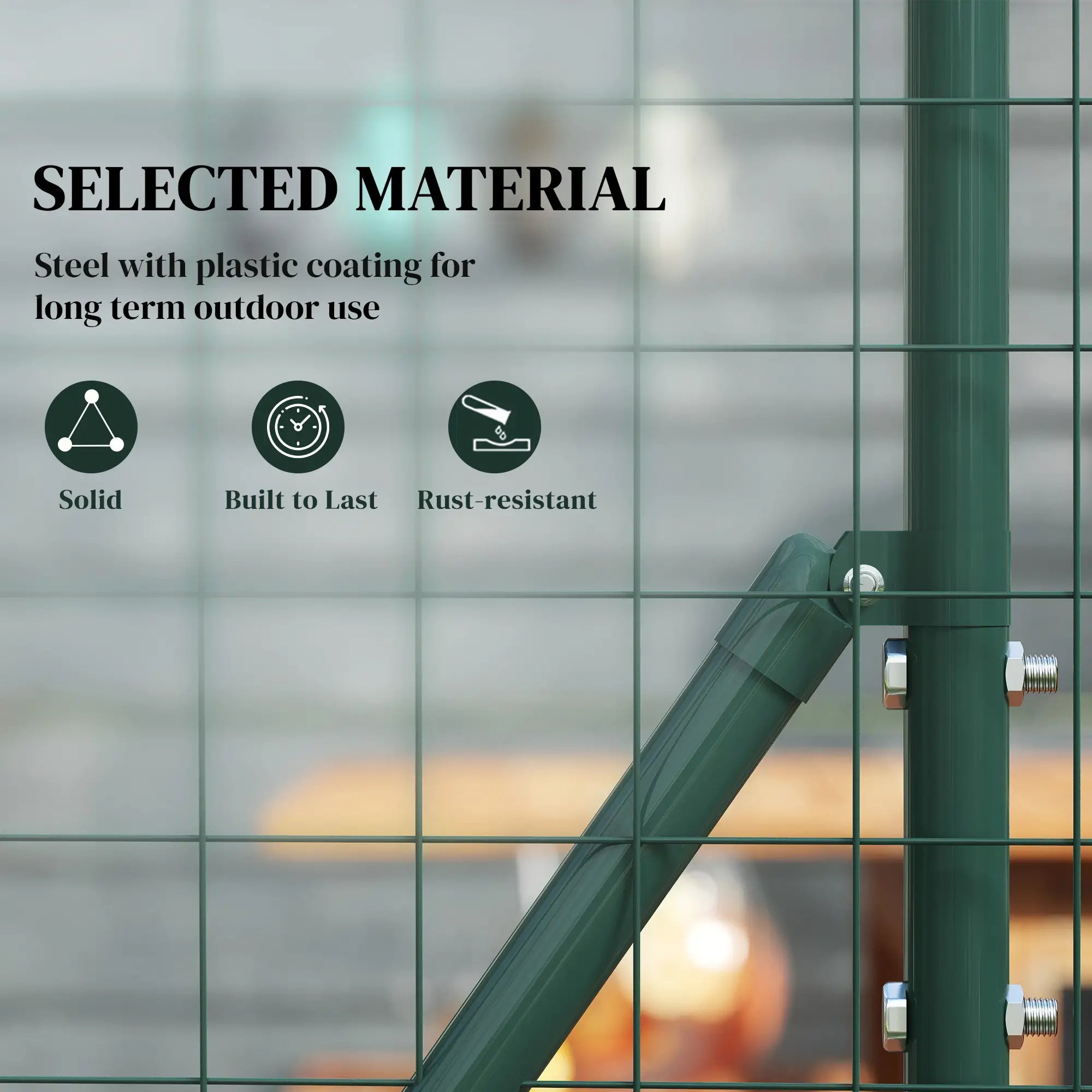 Garden Fence Barrier, Welded Fence Roll, Green Plastic-Coated Steel, Green Garden Fences at Gallery Canada