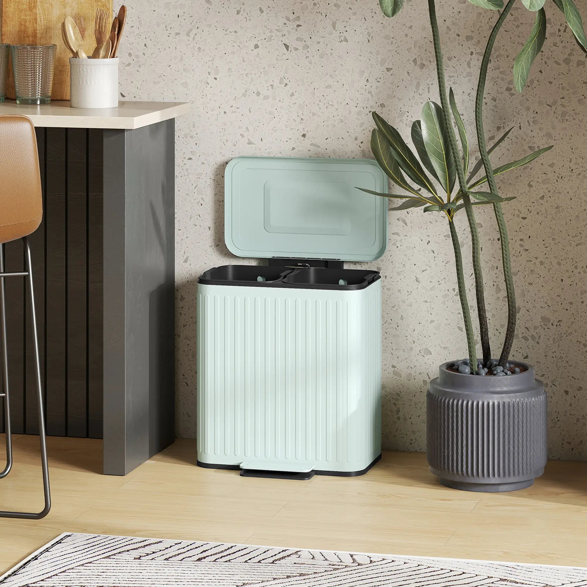 2 x 5.3 Gallon Trash Can, Soft Close Lid, Removable Inner Buckets Household Supplies at Gallery Canada
