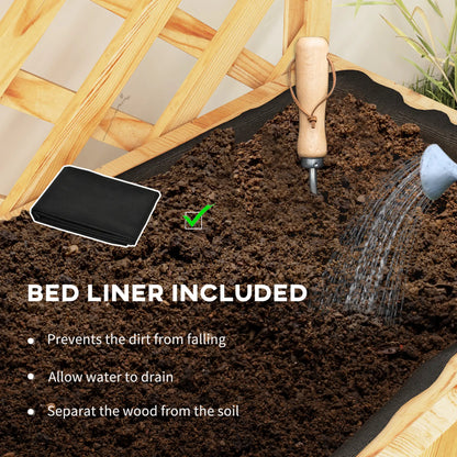 Wooden Raised Garden Bed With Trellis, Hanging Roof, Plant Shelf Wooden Planter Boxes at Gallery Canada