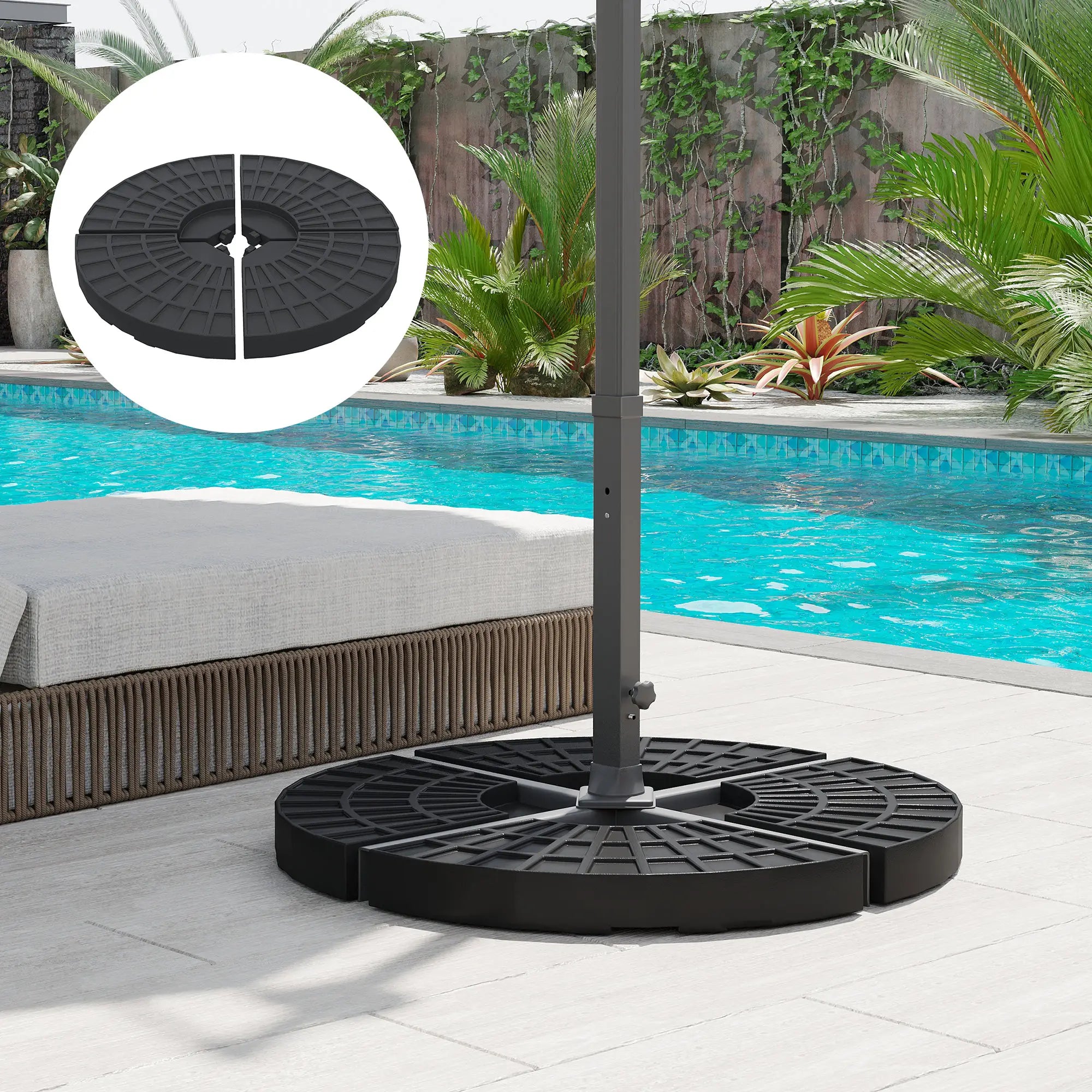 Set of 4 Outdoor Umbrella Base Weights, Cross Base Parasol Holder Umbrella Bases at Gallery Canada