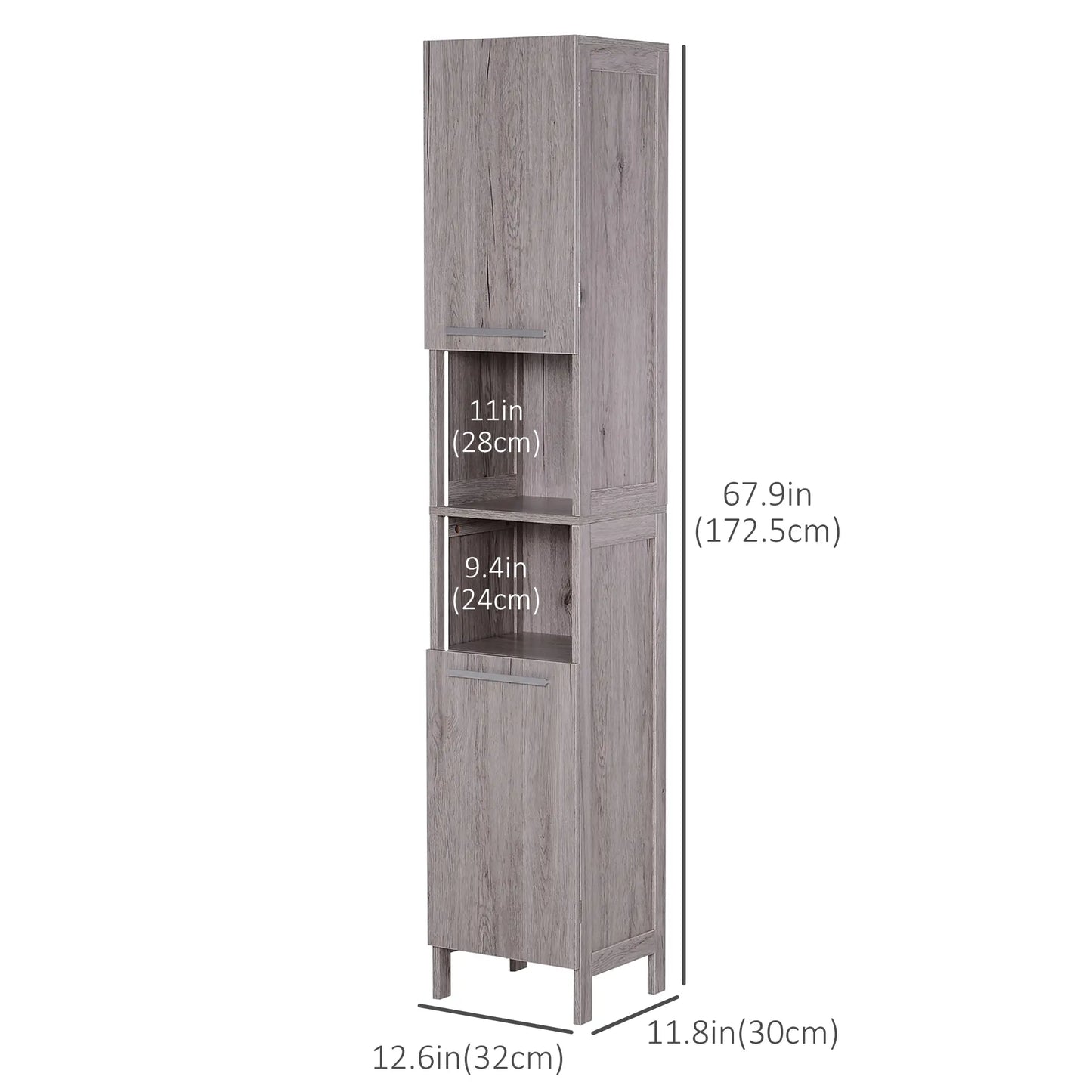 Bathroom Storage Cabinet, 68" Tall Organizer, Freestanding, Wood Grain Bathroom Cabinets at Gallery Canada