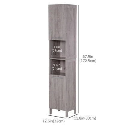 Bathroom Storage Cabinet, 68" Tall Organizer, Freestanding, Wood Grain Bathroom Cabinets at Gallery Canada