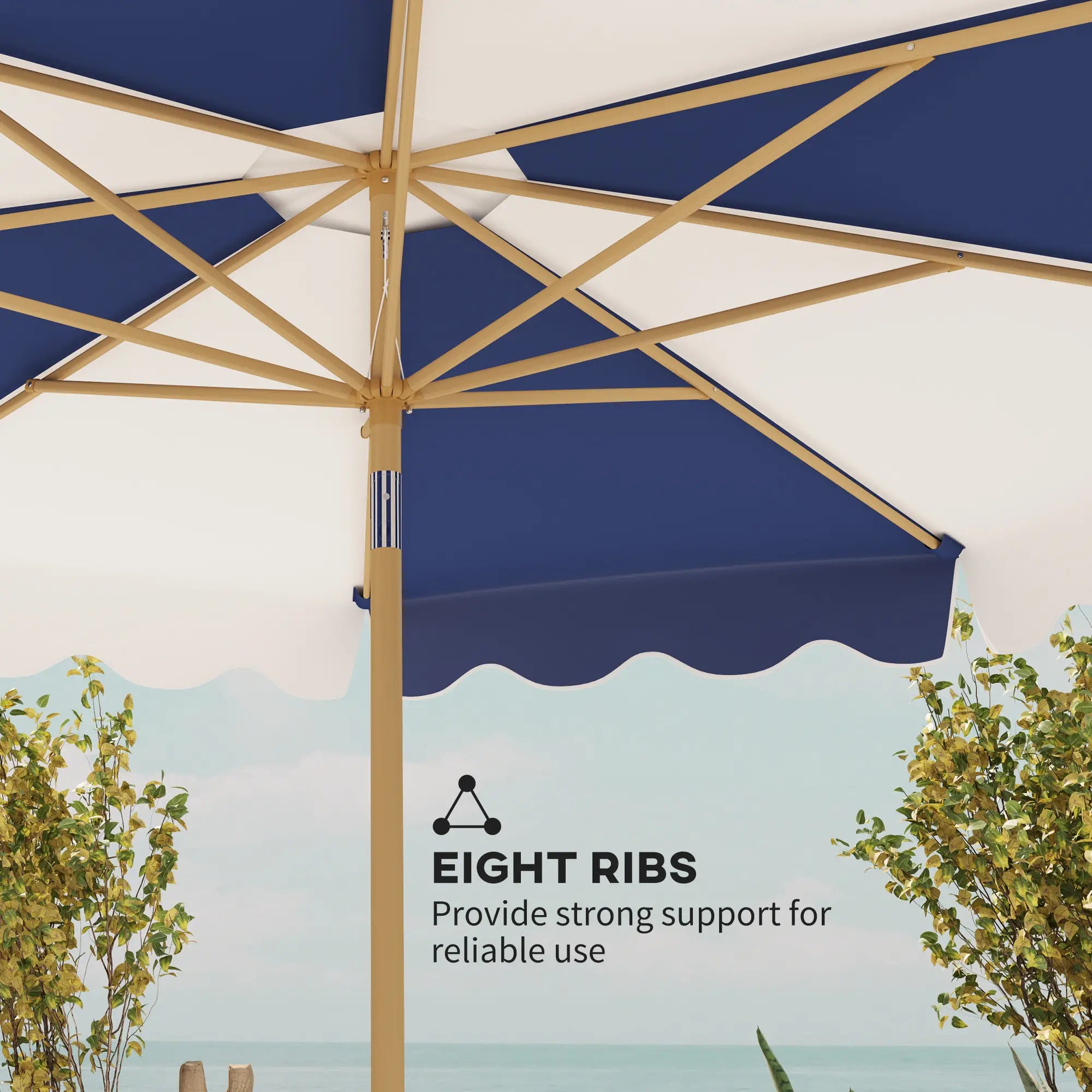 9FT Patio Umbrella, 8 Ribs, Crank & Tilt, UPF 50+, Mixed Color Sun Umbrellas at Gallery Canada