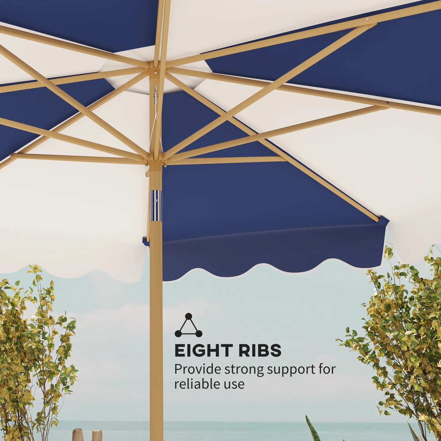 9FT Patio Umbrella, 8 Ribs, Crank & Tilt, UPF 50+, Mixed Color Sun Umbrellas at Gallery Canada