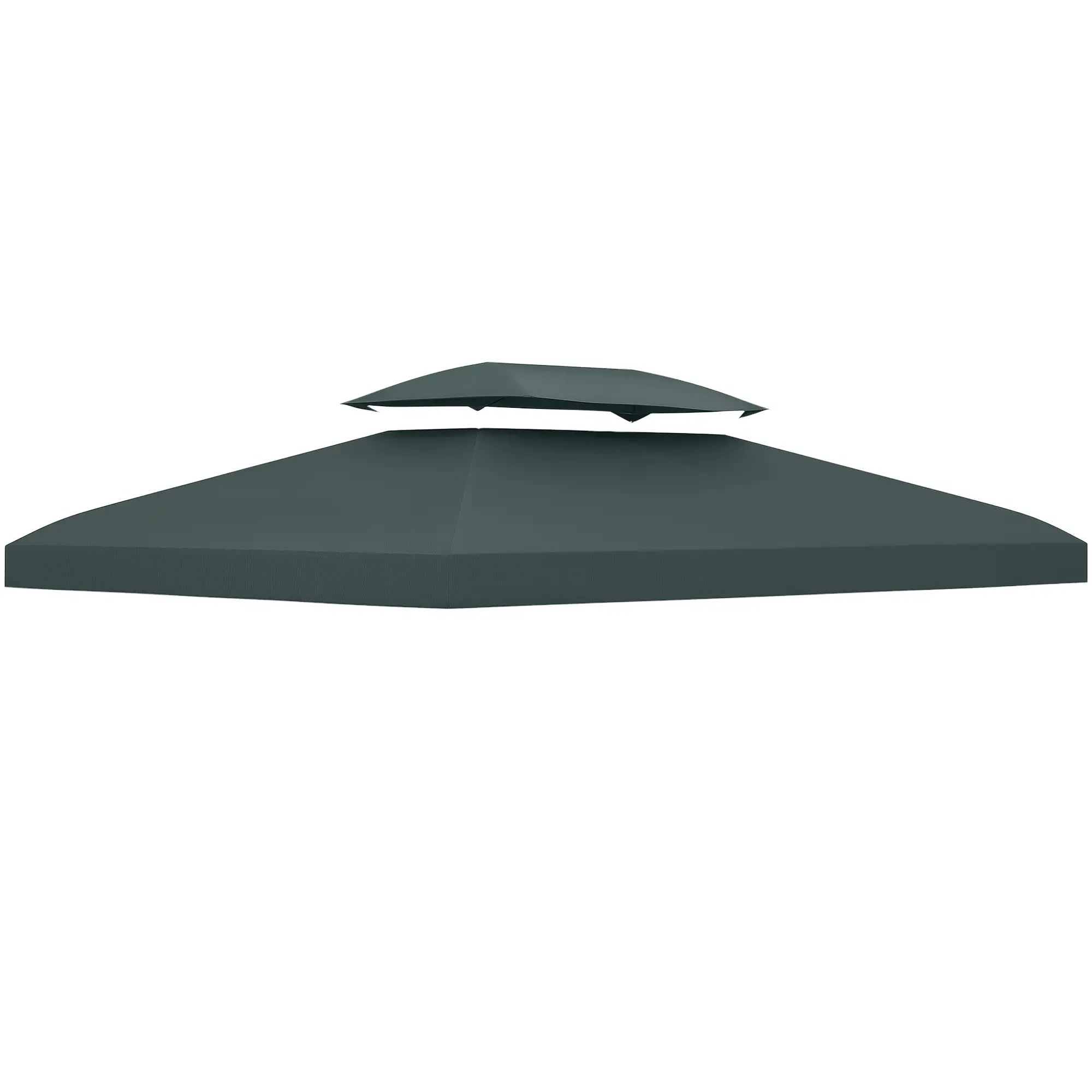13' x 10' Gazebo Replacement Canopy, 2 Tier Top UV Cover, Grey Gazebo Canopy Replacement Grey at Gallery Canada