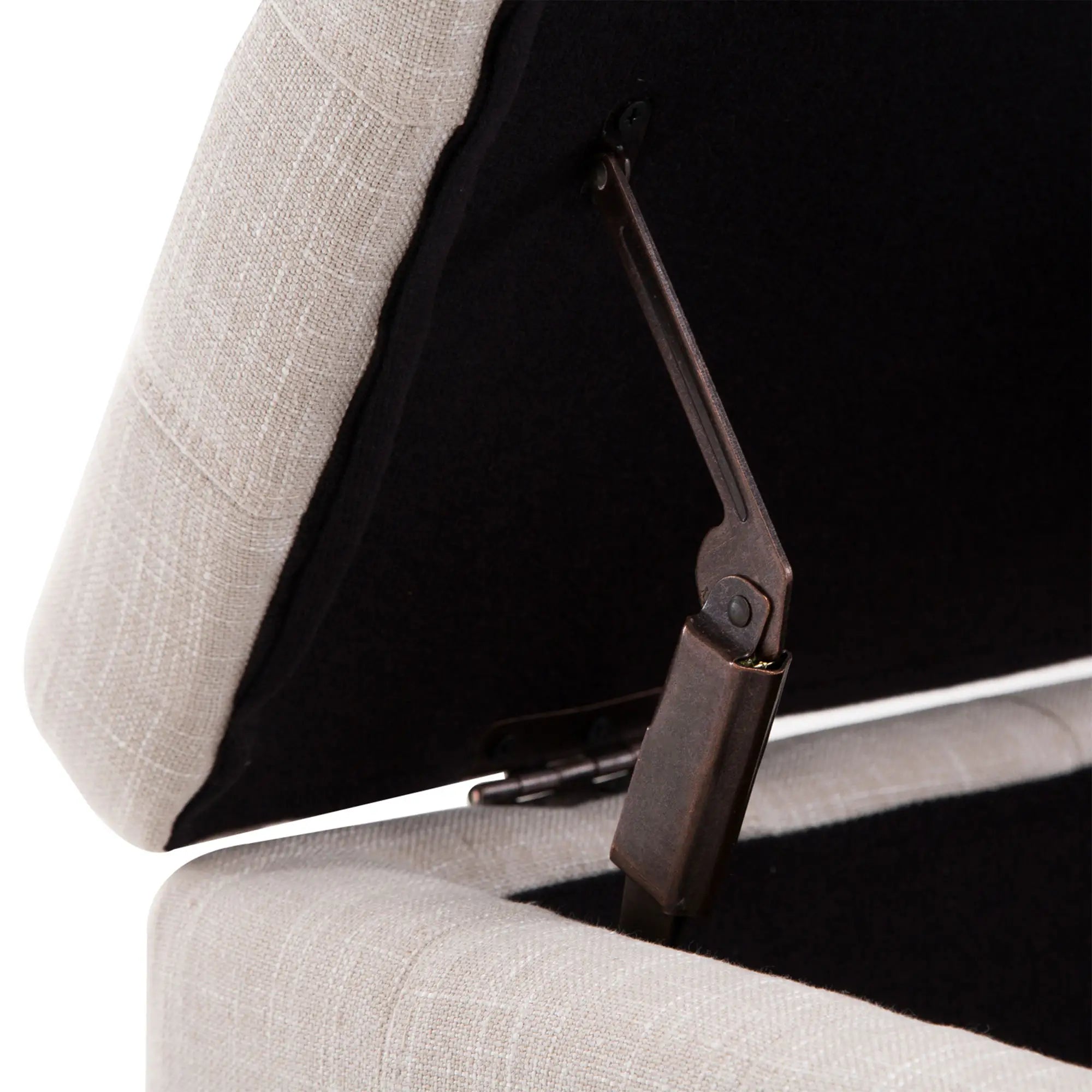 Storage Ottoman, Linen Fabric Bench with Soft Close Lid, 42