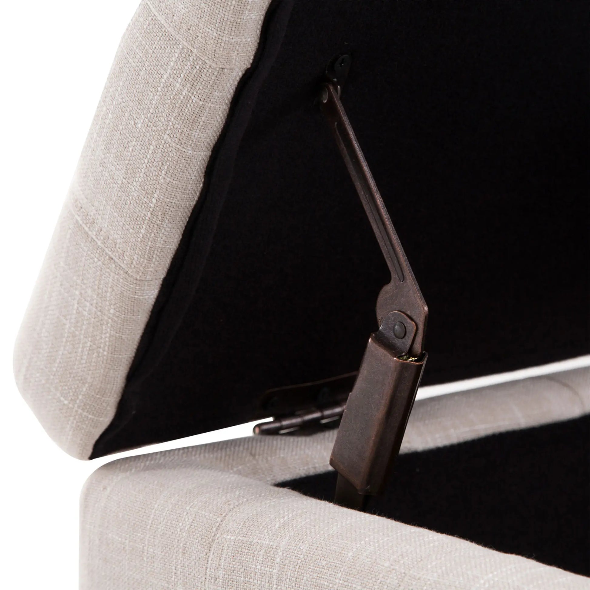 Storage Ottoman, Linen Fabric Bench with Soft Close Lid, 42" x 17" x 19", Beige Storage Ottomans & Benches at Gallery Canada