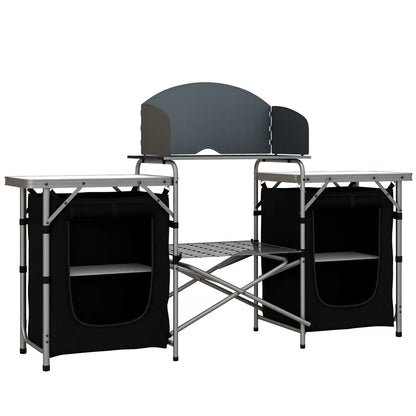 Aluminum Camping Table, Folding Kitchen with Windshield, Cupboards, Carrying Bag Picnic Tables & Camping Chairs at Gallery Canada