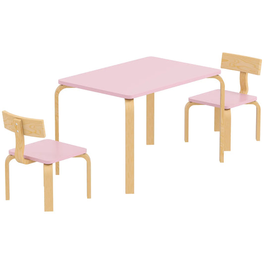 Kids Table and 2 Chair Set, Multi-Activity Furniture, Pink Kids Table Sets Pink, Natural at Gallery Canada