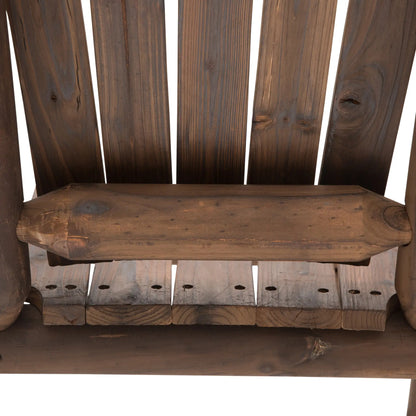 Carbonized Wood Adirondack Patio Chair Bench With Coffee Table Outdoor Benches at Gallery Canada