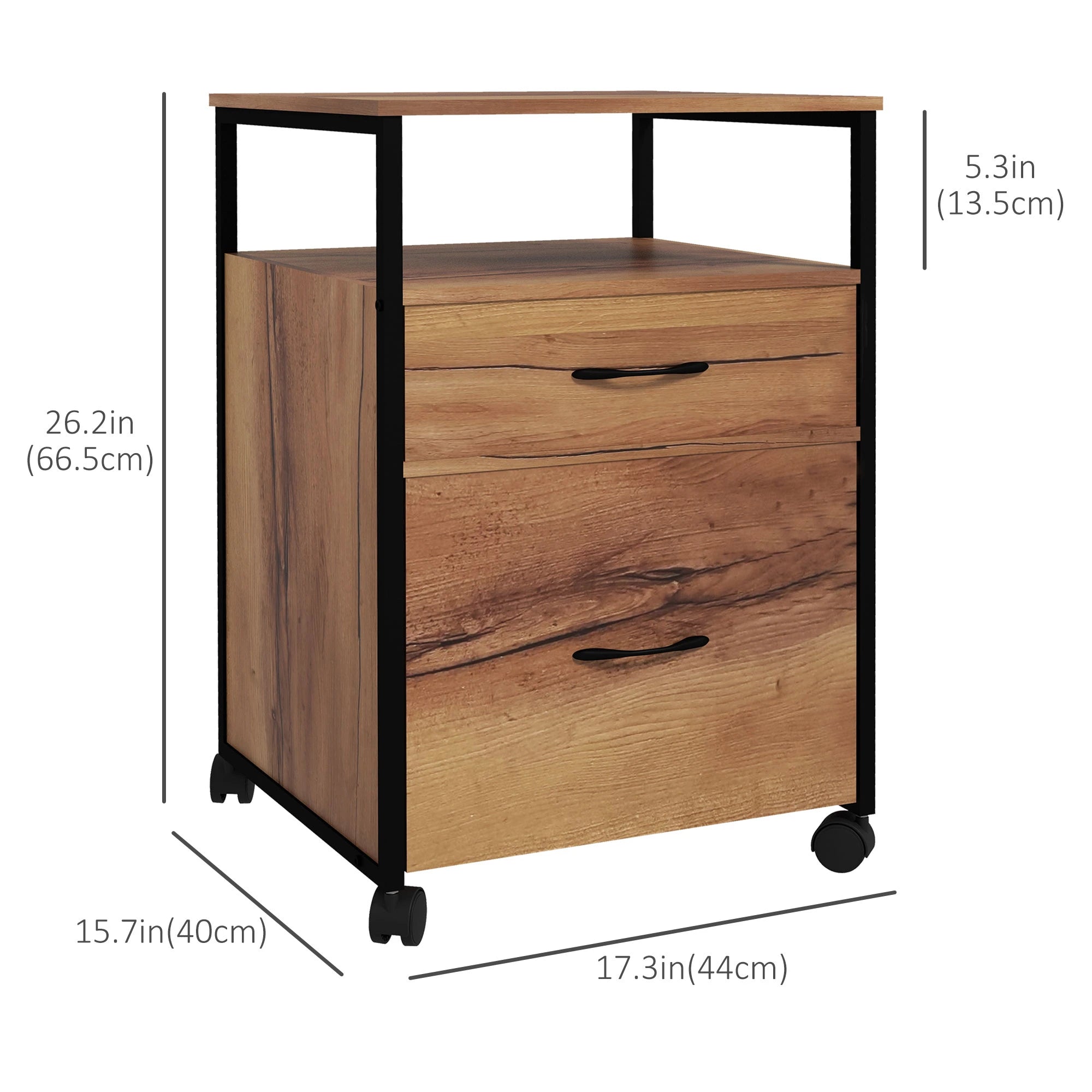 Vertical Filing Cabinet with Wheels, 26.2