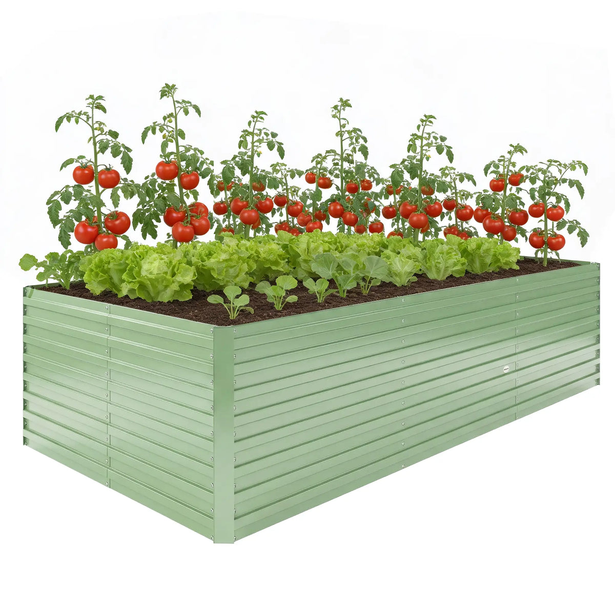 8' x 4' x 2' Galvanized Raised Garden Bed, Planter Box, Light Green Galvanized Planter Boxes at Gallery Canada