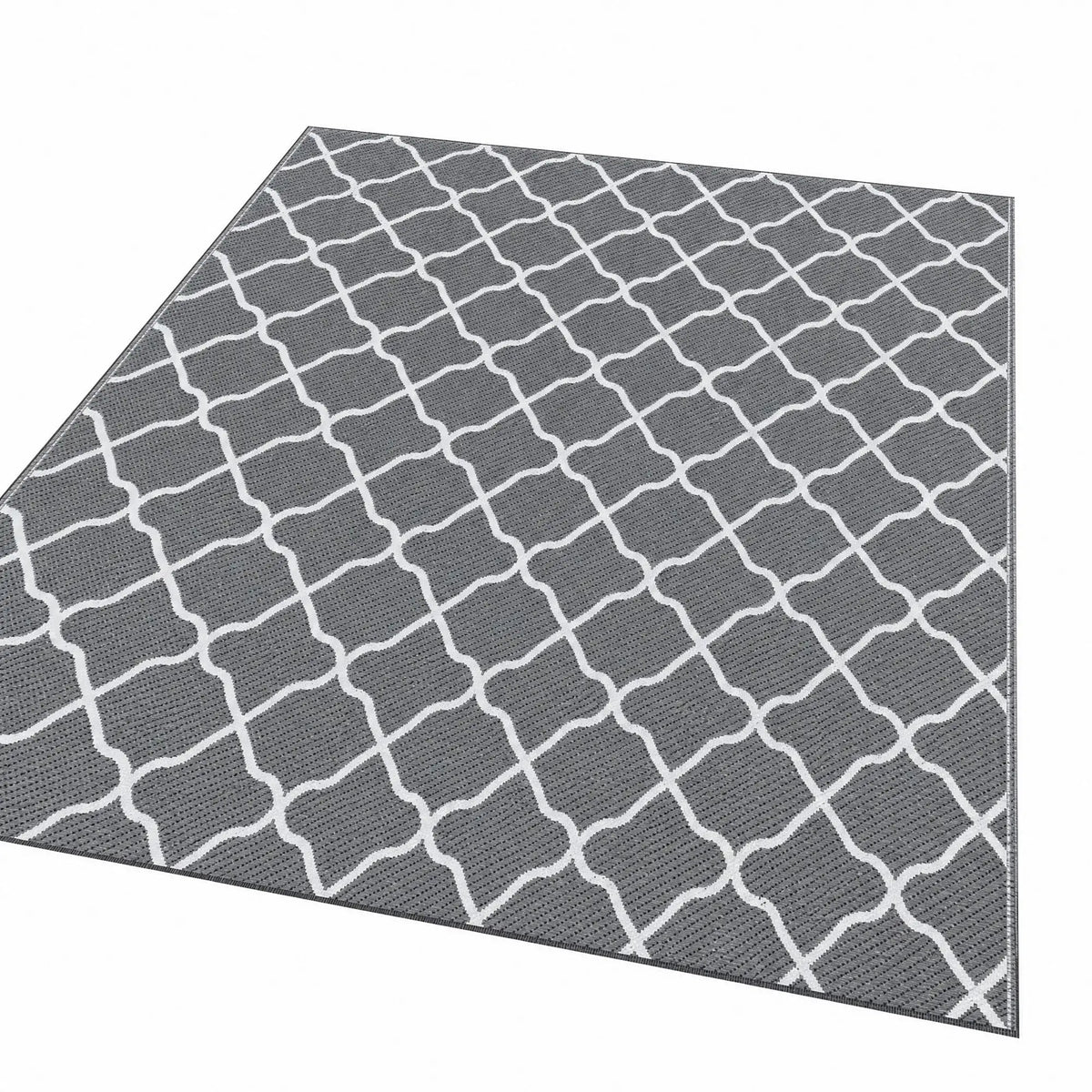 Waterproof Outdoor Rug, 6' x 9', Reversible Mat, Grey & White Outdoor Reversible Rugs at Gallery Canada