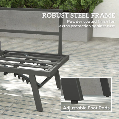 3-in-1 3-Seater Outdoor Sofa, Lounge Chair, Patio Loveseat with Table, Grey Patio Chairs at Gallery Canada