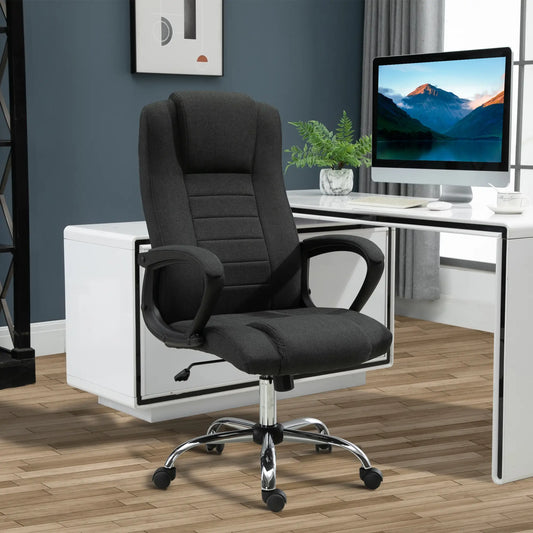 High Back Office Chair, Adjustable Height, Swivel Wheels, Tilt, Charcoal Grey Executive & Manager Chairs Charcaol Grey at Gallery Canada