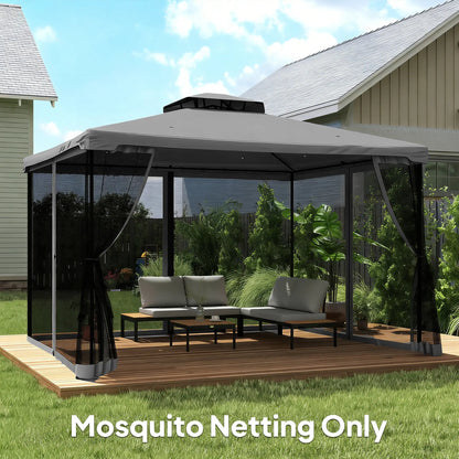 Replacement Mosquito Netting, 13' x 13', Black, Dark Grey Gazebo Sidewalls at Gallery Canada