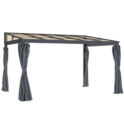 10' X 13' Outdoor Hardtop Pergola, UV Protection With Curtains Pergolas Grey at Gallery Canada