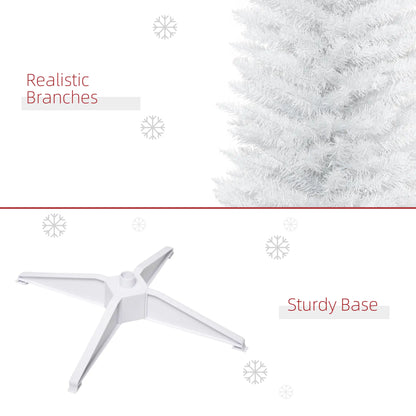7' Slim Artificial Christmas Tree, Realistic Branches, Sturdy Metal Stand, White Pencil Christmas Trees at Gallery Canada