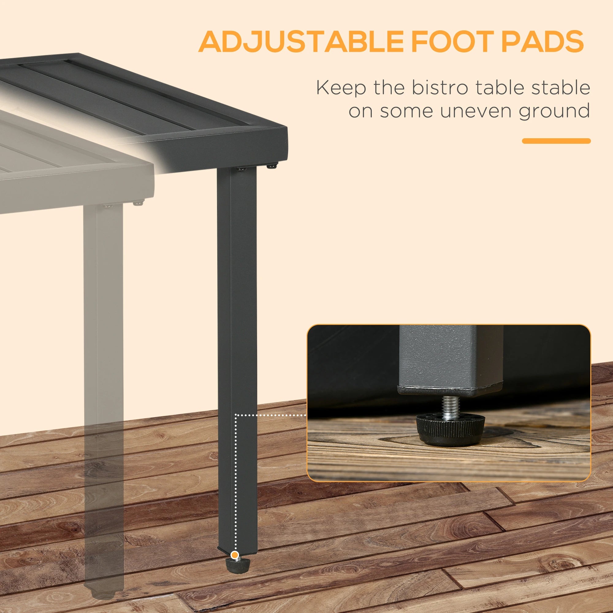 Outdoor Side Table, Patio End Table with Umbrella Hole, Steel Frame, Gray Patio Side Tables at Gallery Canada