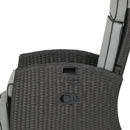 Outdoor Recliner Chair, Adjustable Backrest, Cushion, Side Tray, Light Grey Chaise Loungers at Gallery Canada