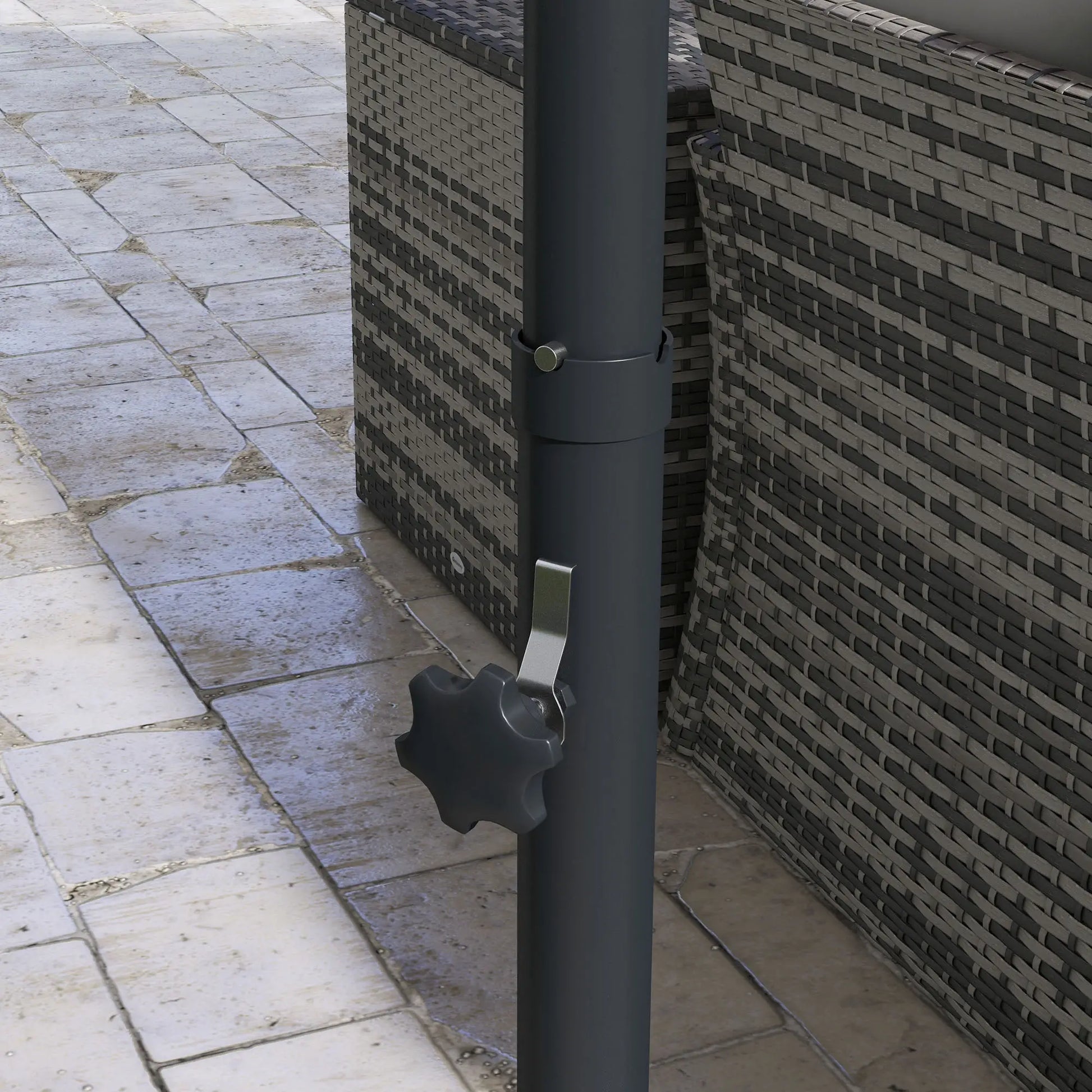 10 FT Cantilever Umbrella, Aluminum, 360° Rotation, Crank, Tilt, Grey Cantilever Umbrellas at Gallery Canada