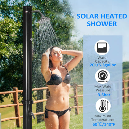 7.3FT 5.3 Gallon Solar Heated Outdoor Shower, Black Outdoor Swimming Pools & Hot Tubs at Gallery Canada