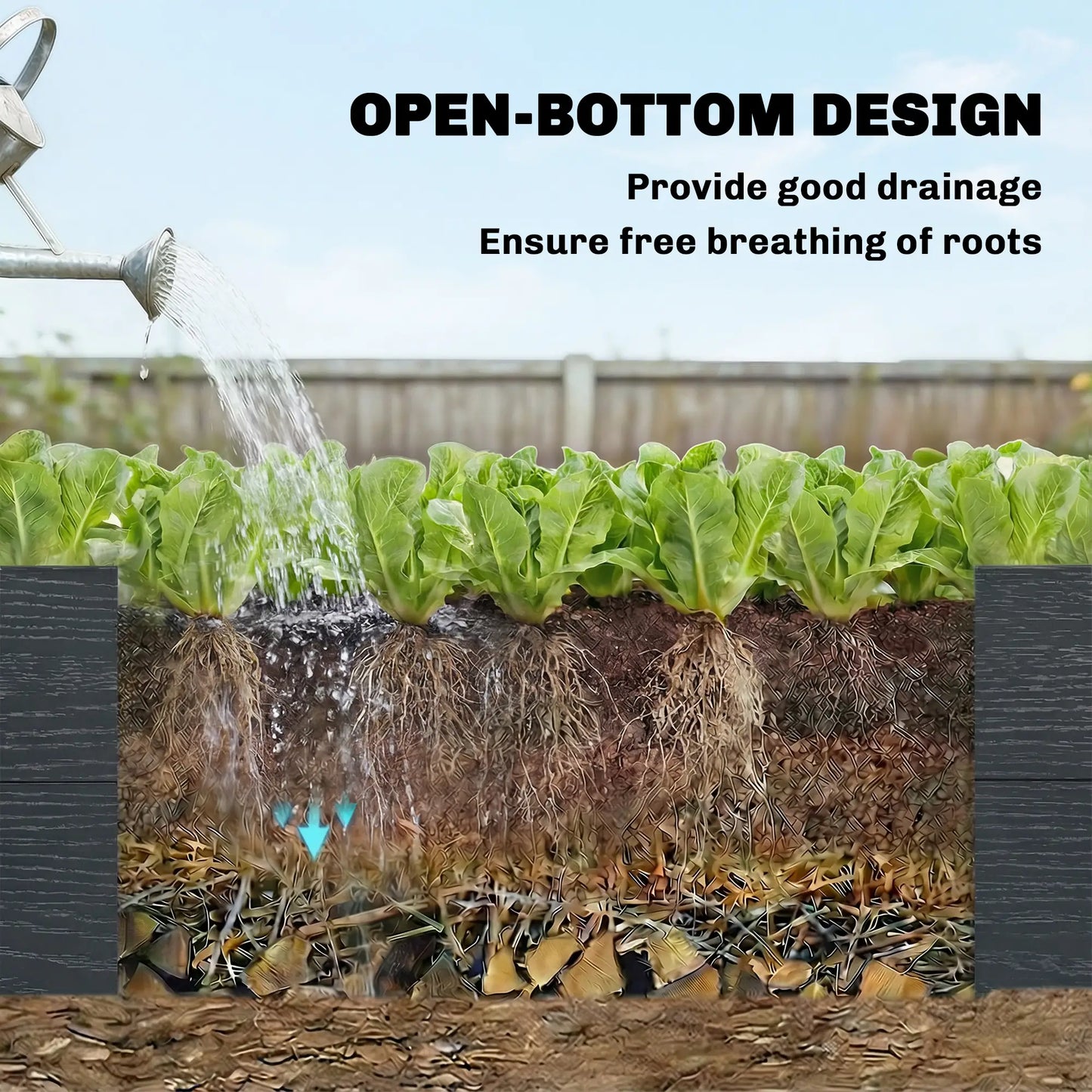 Vinyl Raised Garden Bed Kit, 6.5 x 2 x 1ft, Grey Wood Effect, Grey Wooden Planter Boxes at Gallery Canada