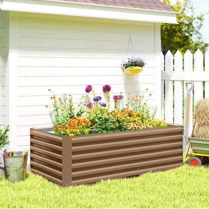 6' x 3' x 2' Raised Garden Bed, Galvanized Planter Box, Brown Galvanized Planter Boxes at Gallery Canada