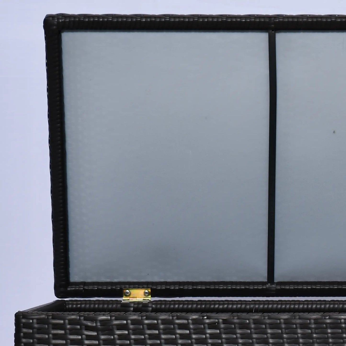 Wicker Outdoor Storage Box, 75 Gallon, Gas Strut Lid, Dark Brown Patio Storage Boxes at Gallery Canada