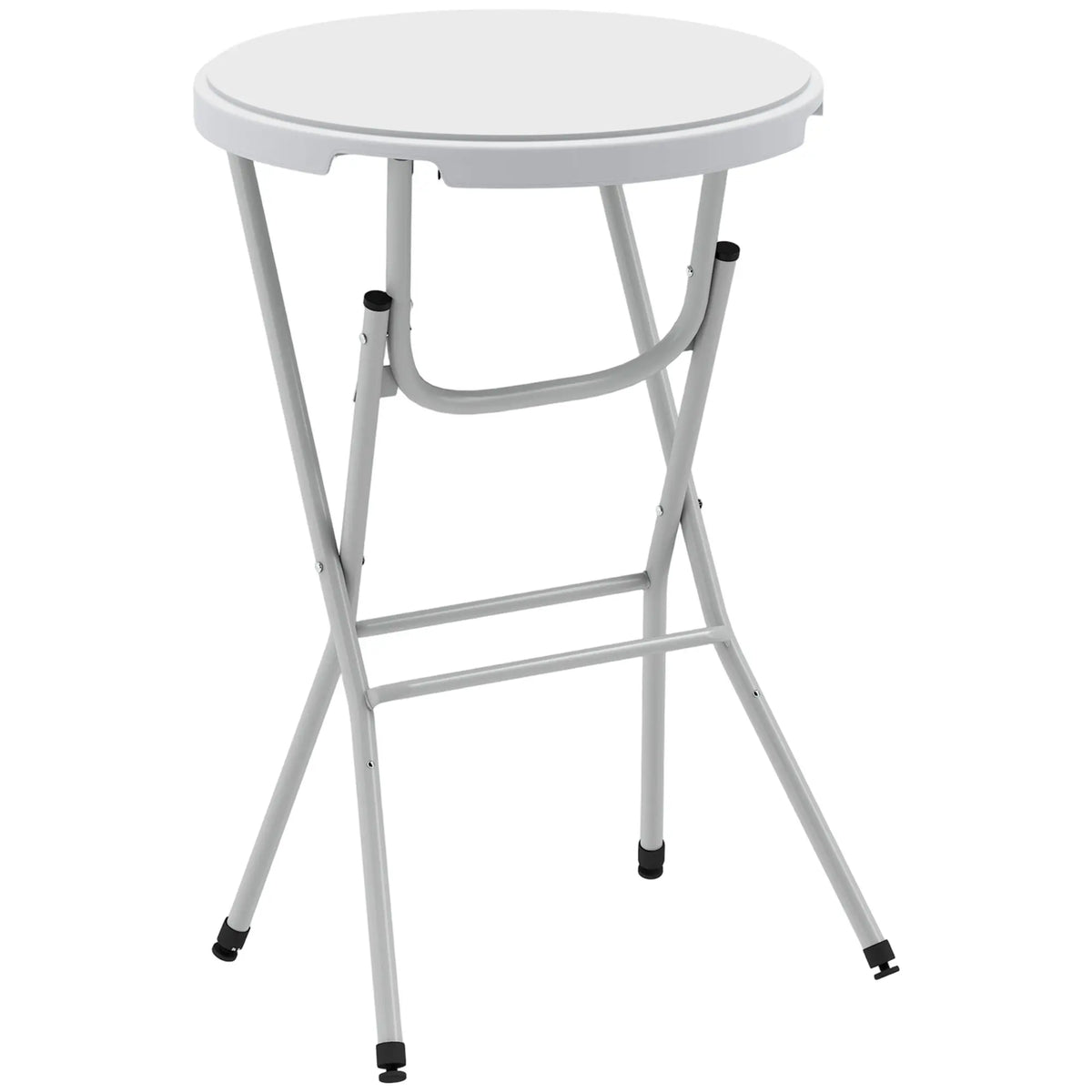 31.5" Bar Height Patio Table, Outdoor Folding Table, HDPE Top, Locking Steel Legs, White Patio Dinning Tables at Gallery Canada
