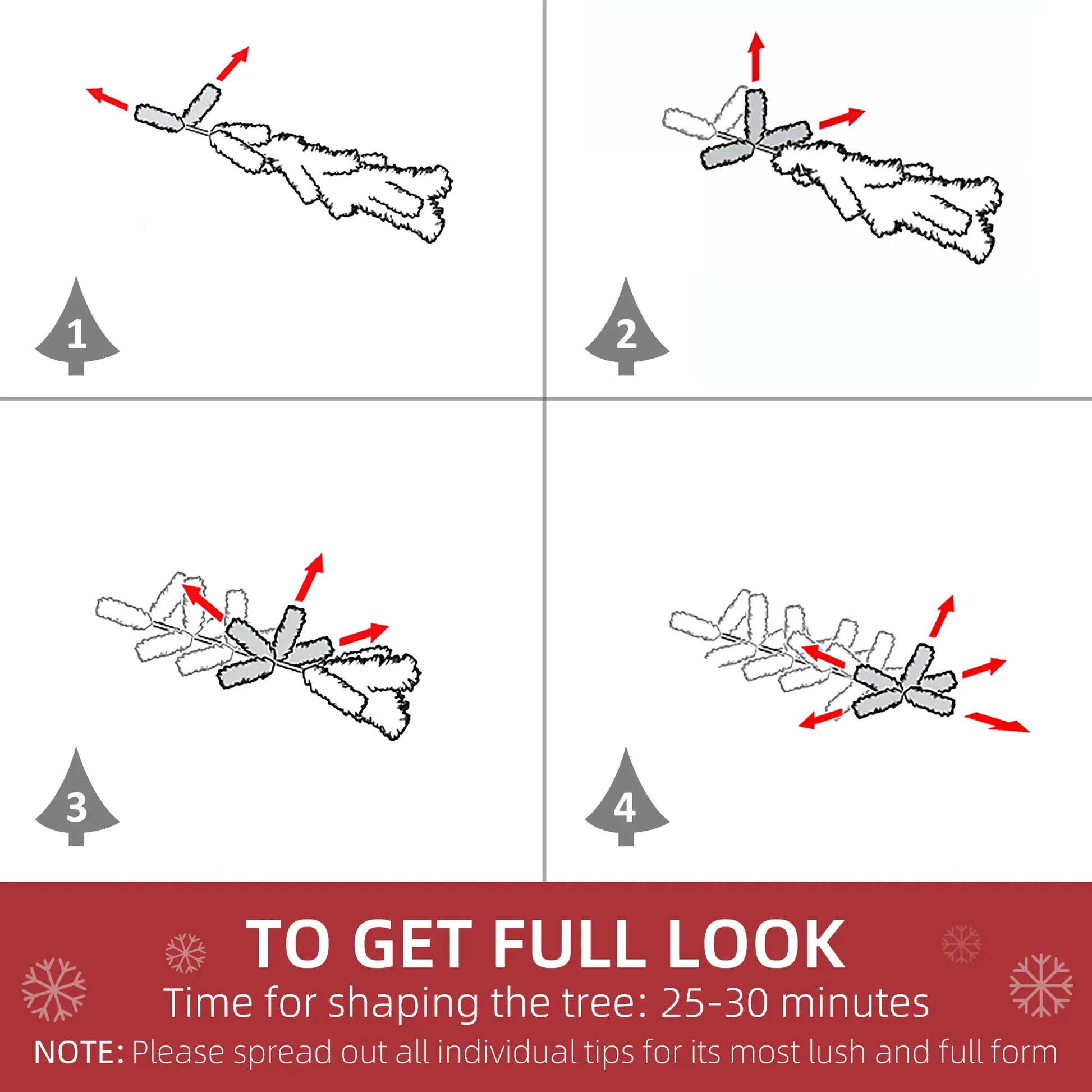 7.5FT Artificial Snow Dipped Christmas Tree, Foldable Stand, Green Pencil Christmas Trees at Gallery Canada