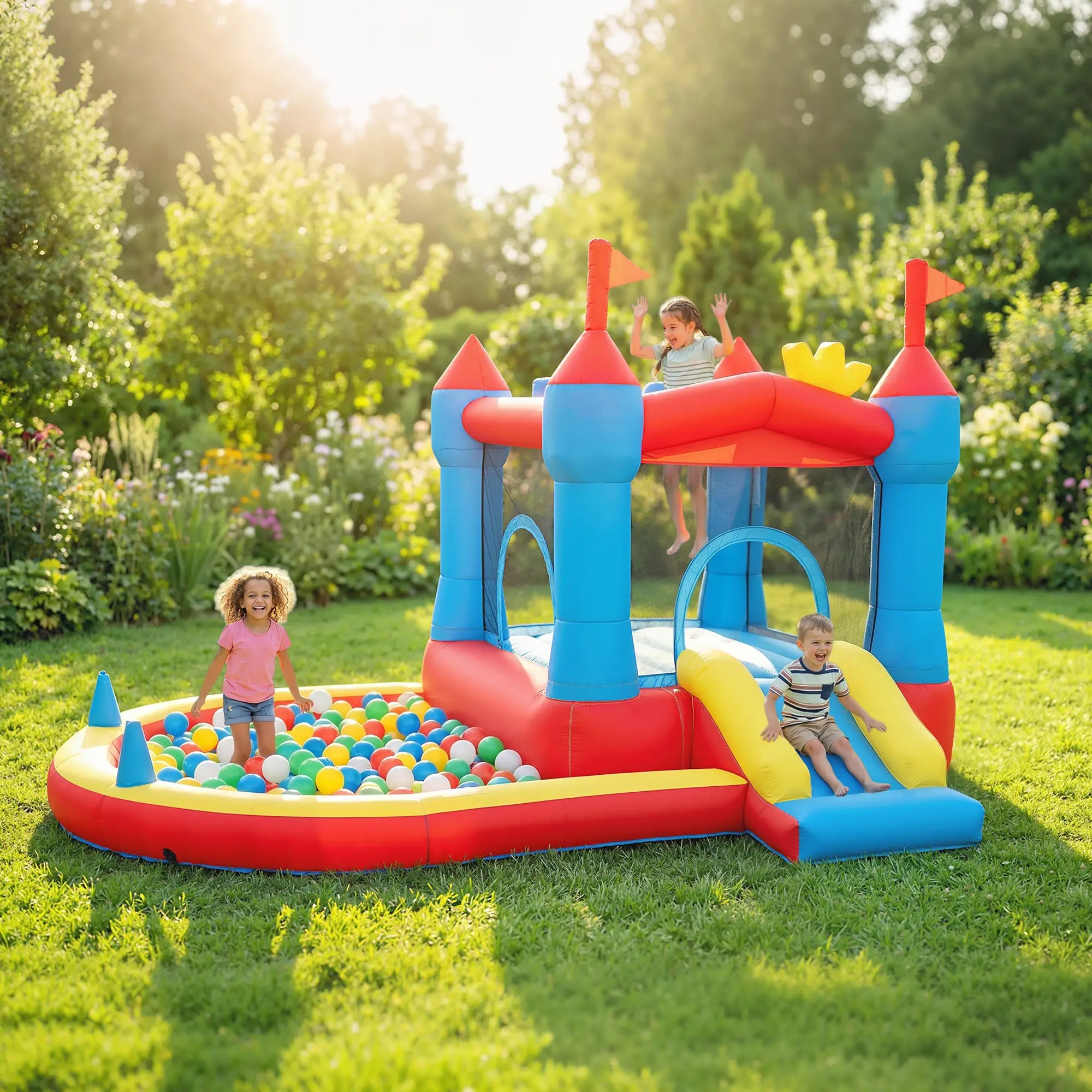 Inflatable Bounce House With Slide, Pool, Ball Pit, Basketball Hoop Inflatables at Gallery Canada