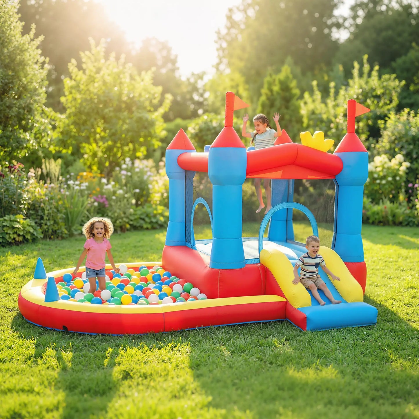 Inflatable Bounce House With Slide, Pool, Ball Pit, Basketball Hoop Inflatables at Gallery Canada