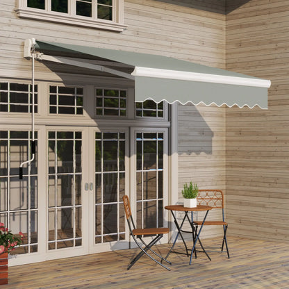 8'x7' Patio Awning, Manual Retractable Sun Shade, Light Grey Patio Awnings at Gallery Canada