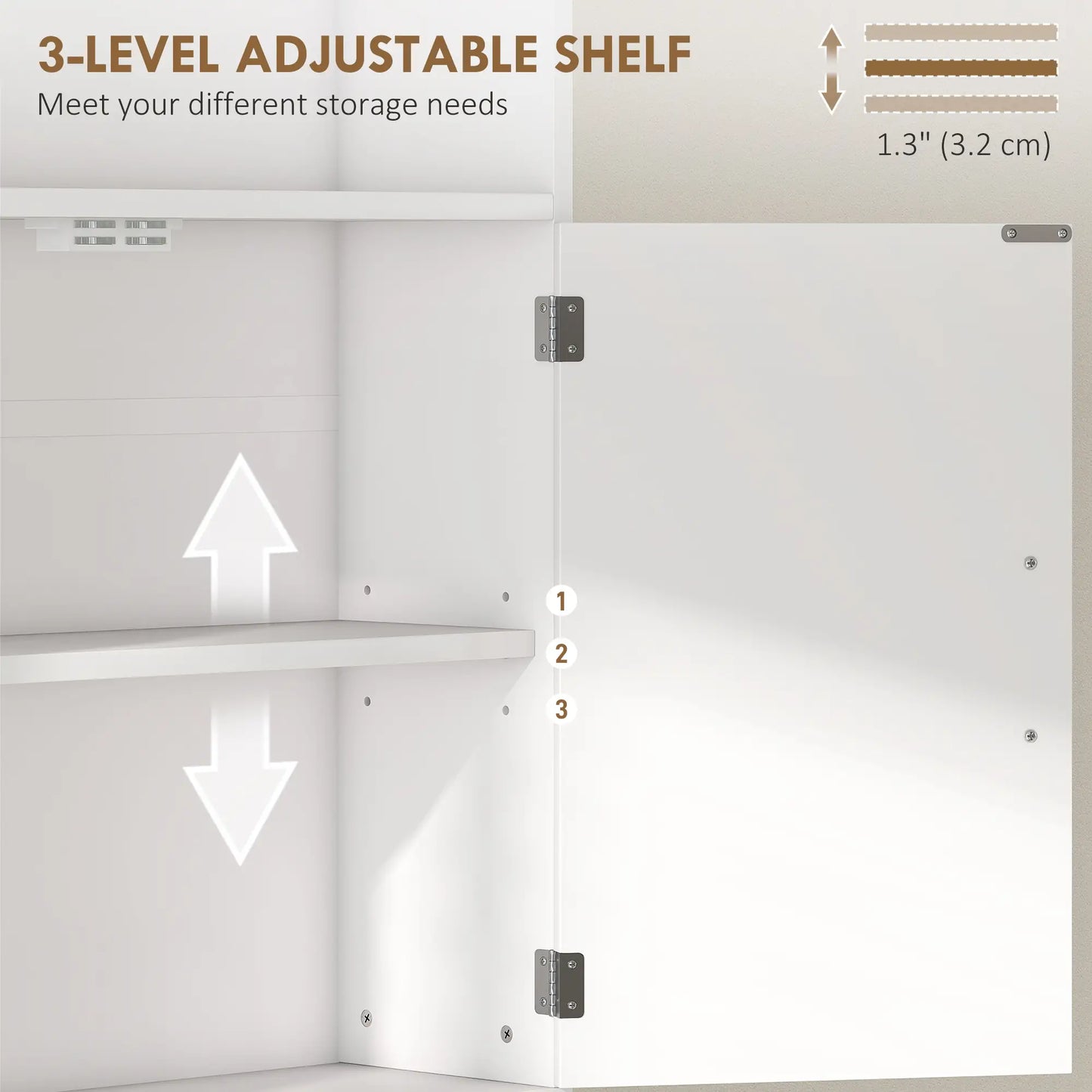 Over The Toilet Storage Cabinet, 4-Tier Bathroom Organizer, White Over The Toilet Storage at Gallery Canada